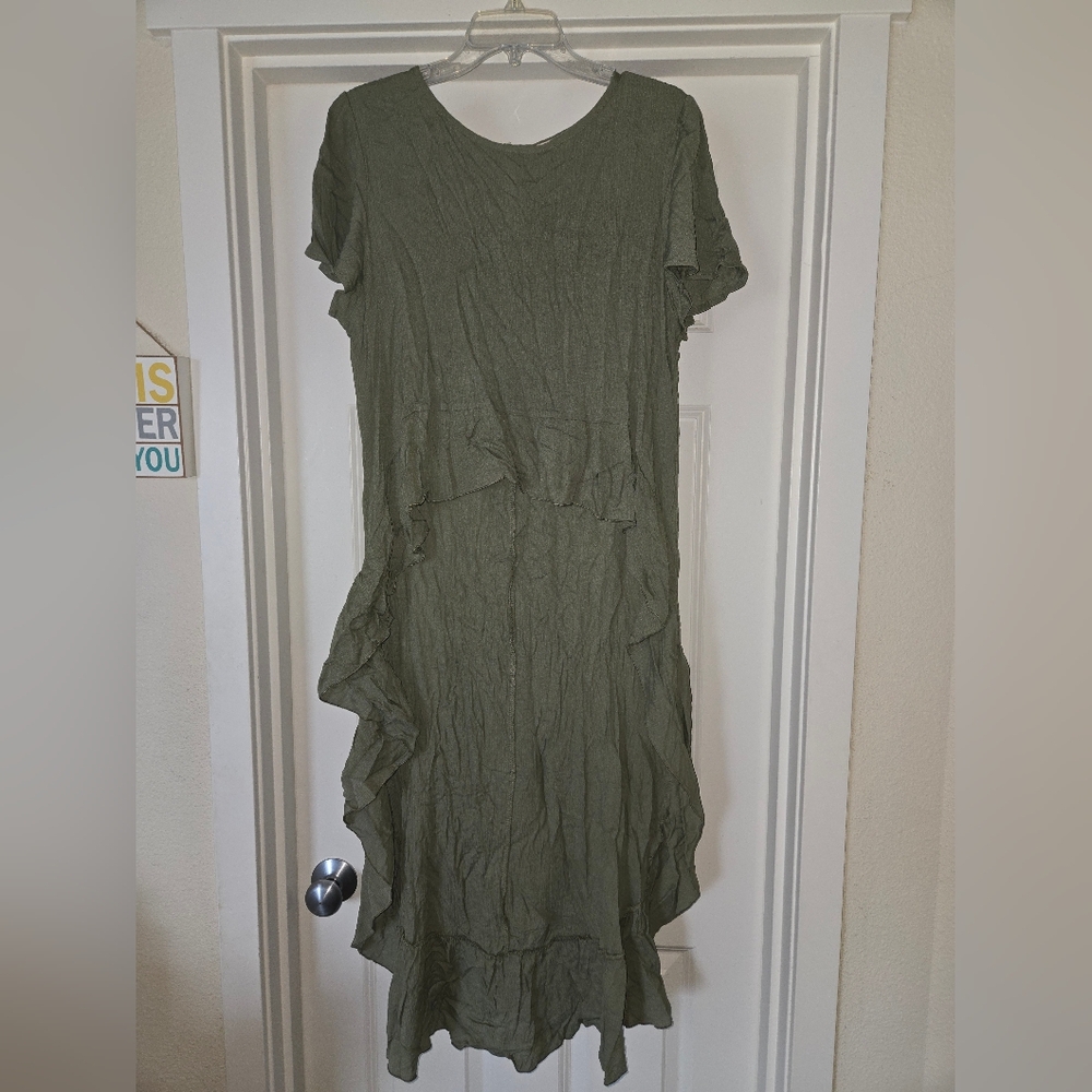 Olive Green Women's High Low Top